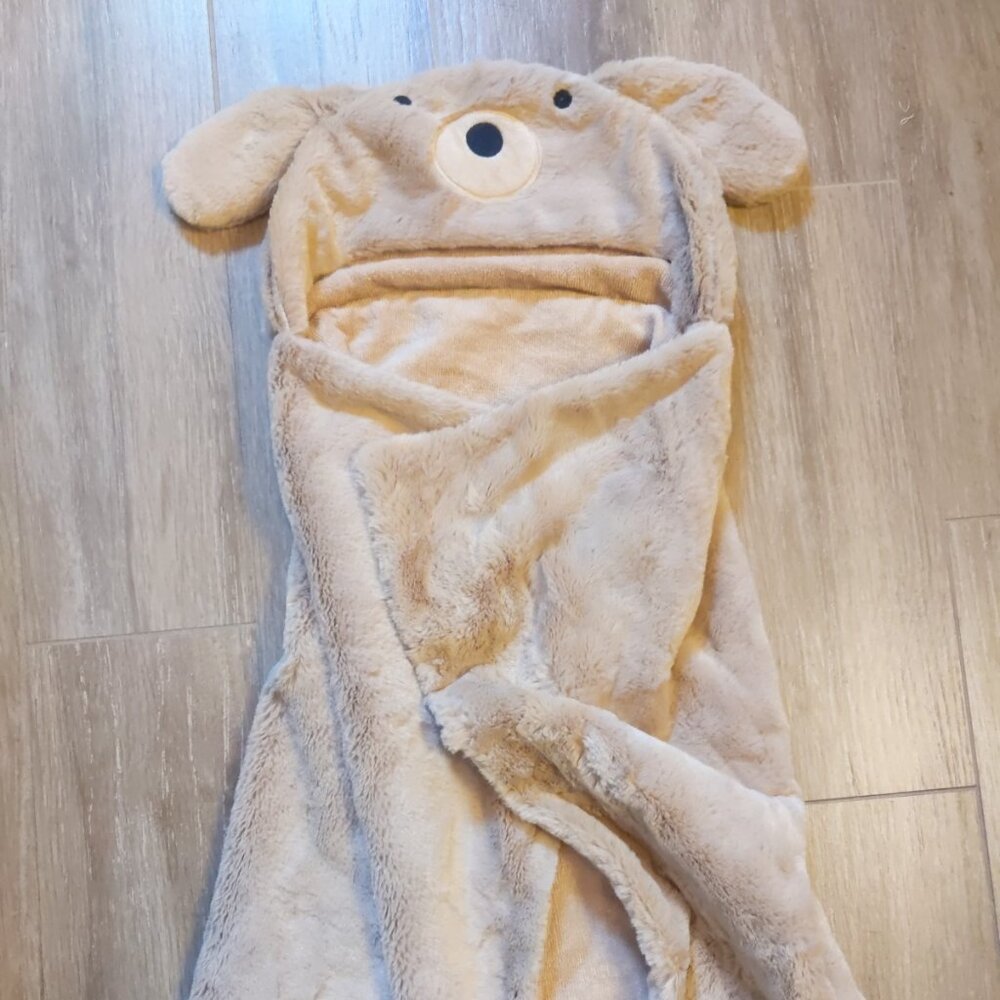 Pottery Barn Kids Faux-Fur Animal Baby Hooded Labradoodle Dog Towel